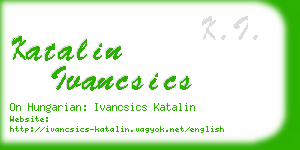 katalin ivancsics business card